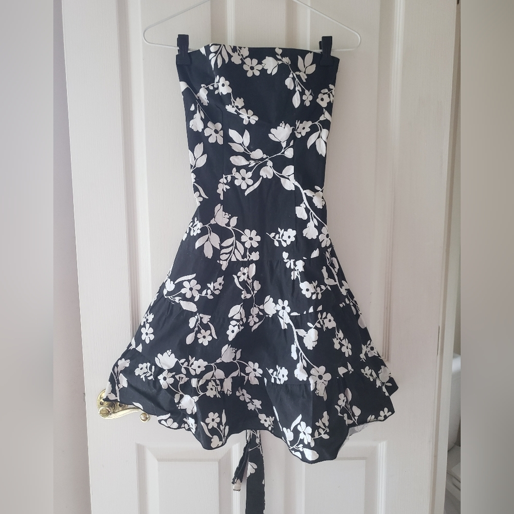 Black and white flowered dress